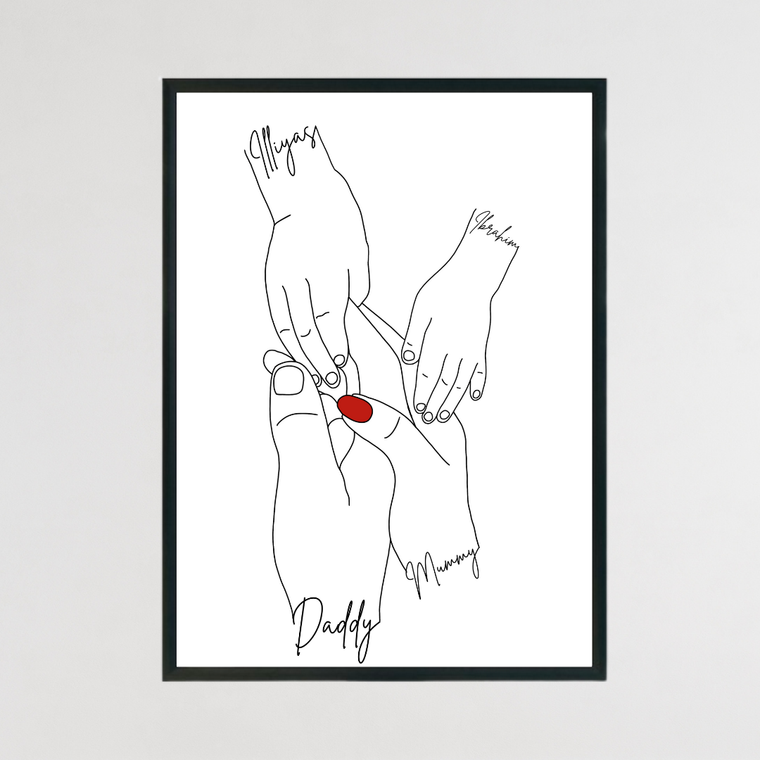 Personalised Family Line Art Print