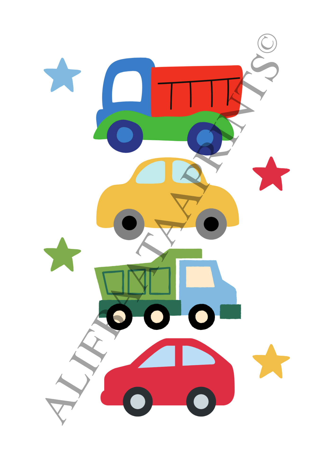 Personalised Car Wall Print Set – Set of 3