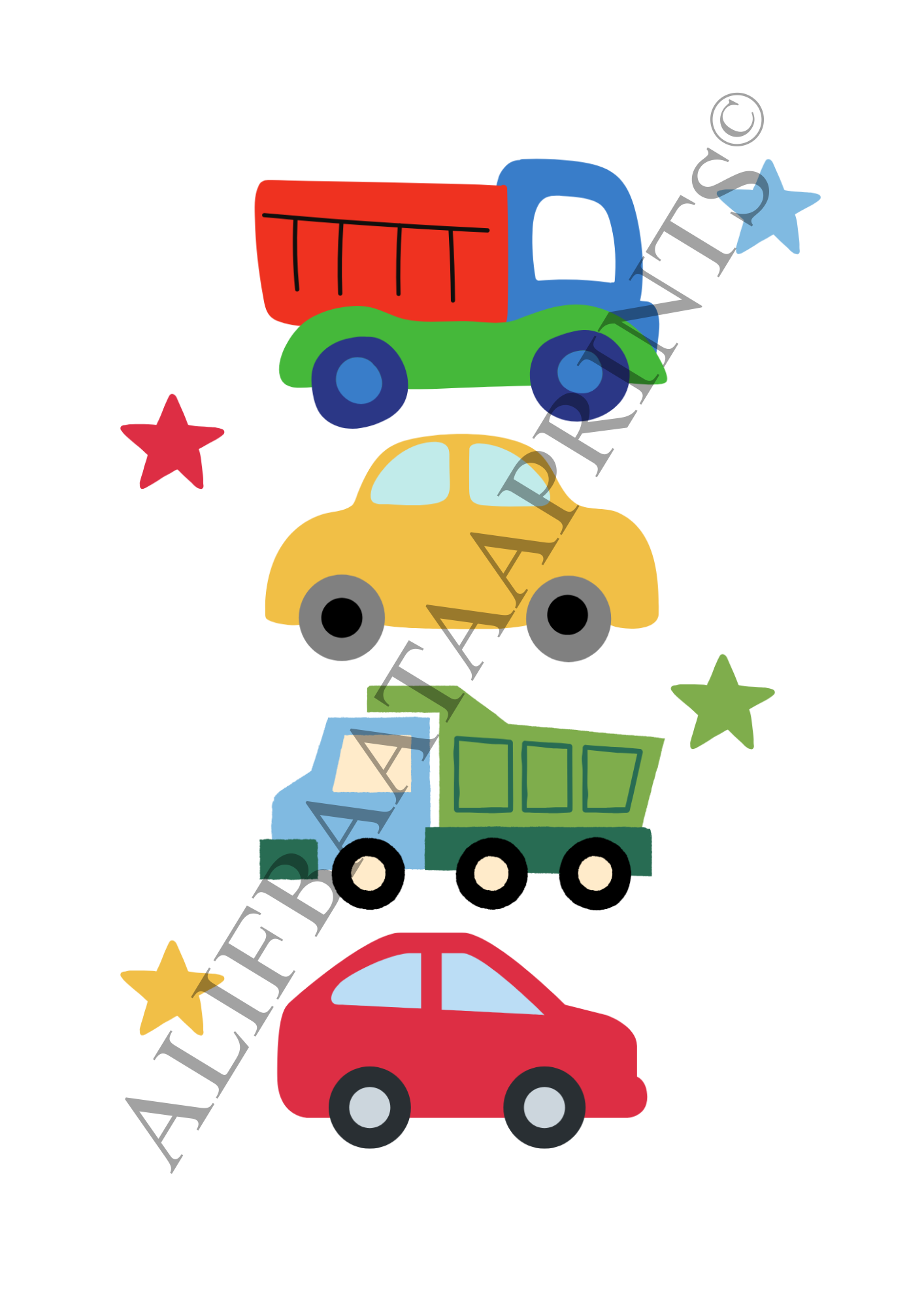 Personalised Car Wall Print Set – Set of 3