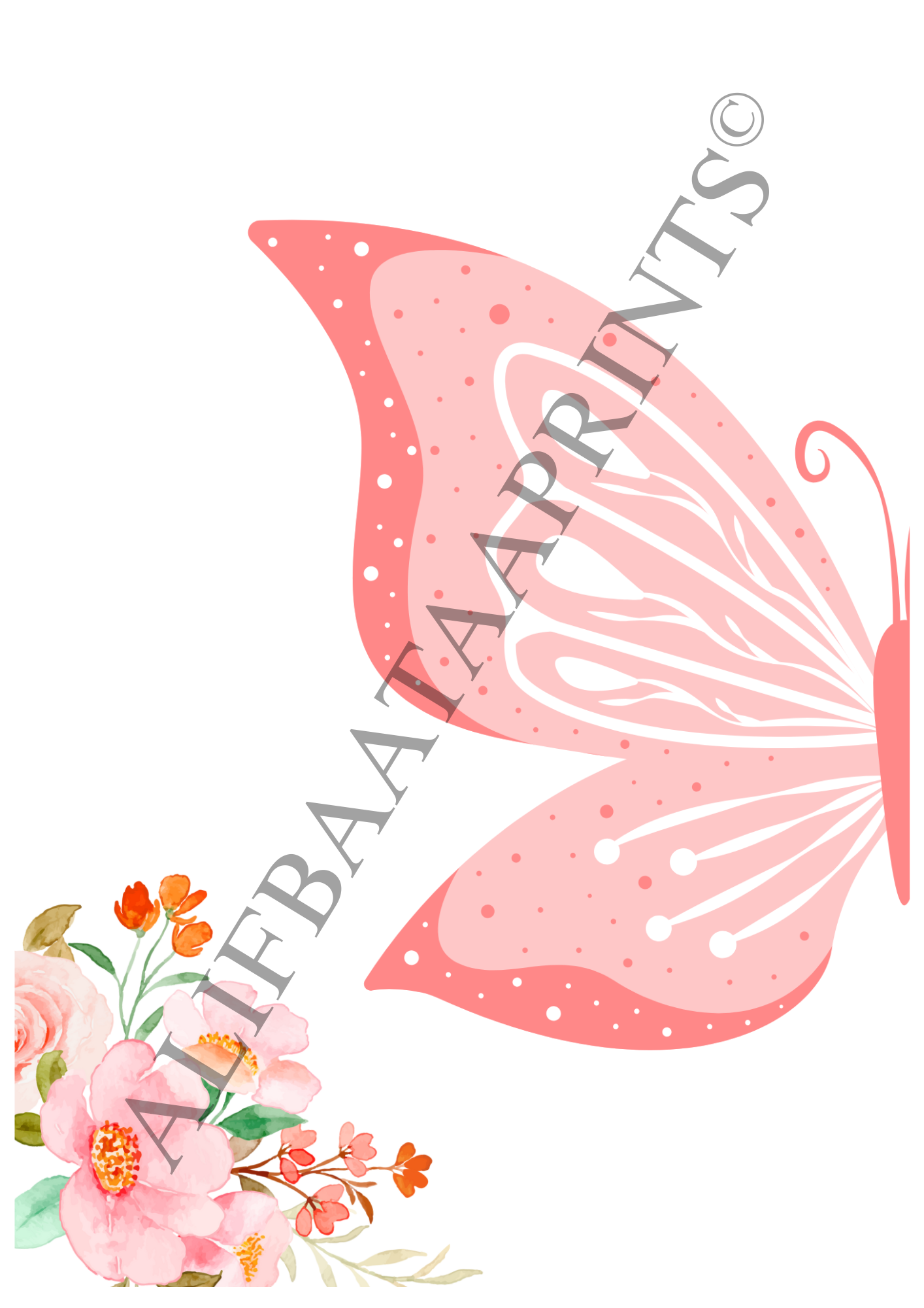 Personalised Butterfly Wall Print Set - Set of 3