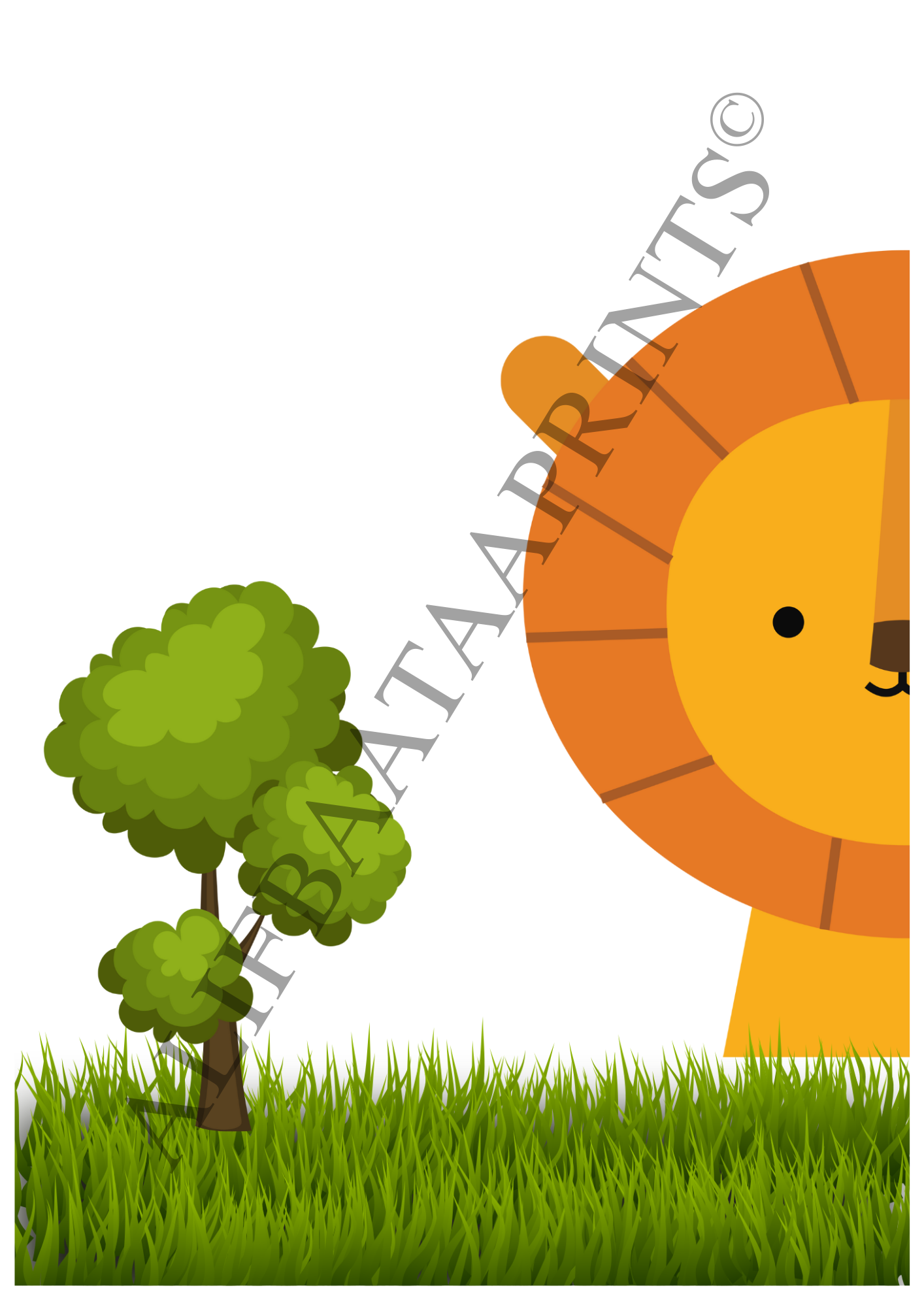 Personalised Lion Wall Print Set - Set of 3