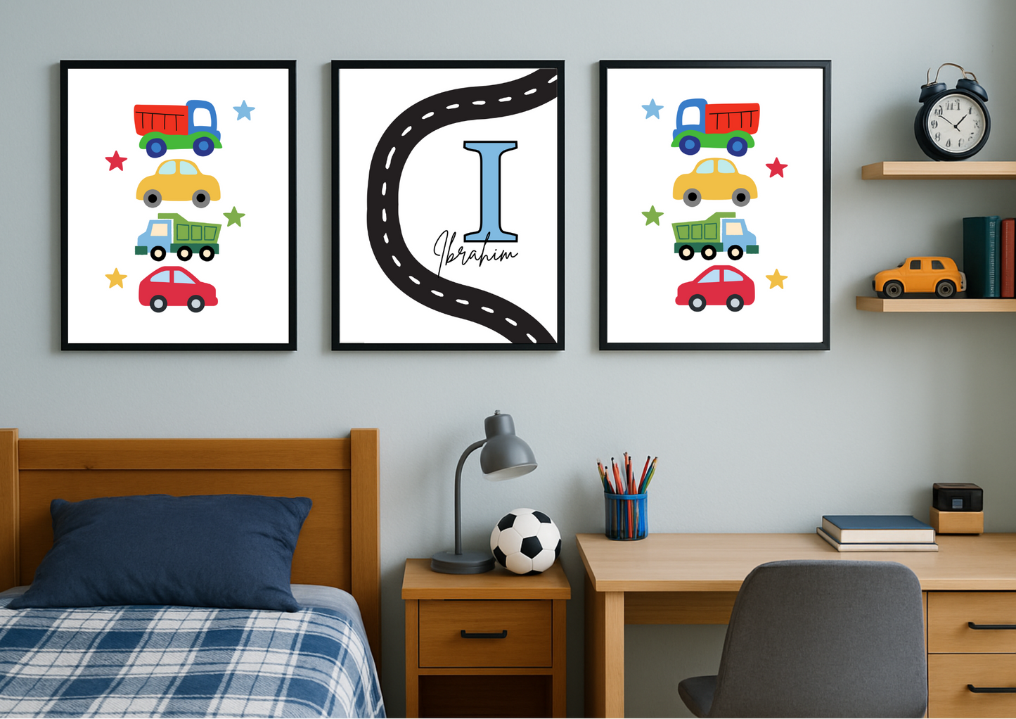 Personalised Car Wall Print Set – Set of 3