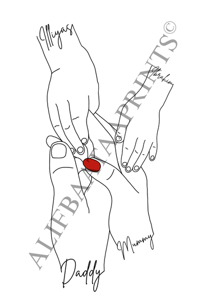 Personalised Family Line Art Print