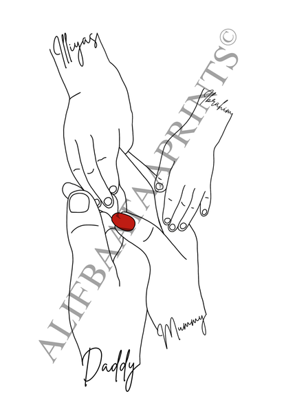 Personalised Family Line Art Print