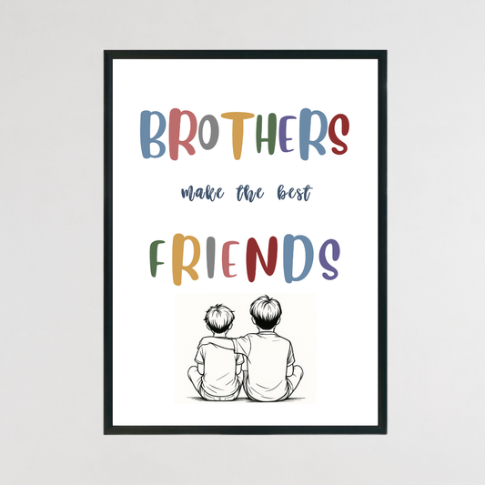 Brothers Make the Best Friends - Line Art Print