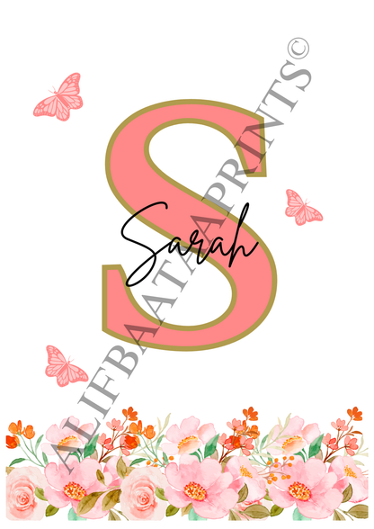 Personalised Butterfly Wall Print Set - Set of 3