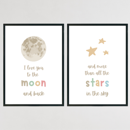 I Love You Wall Print Set - Set of 2