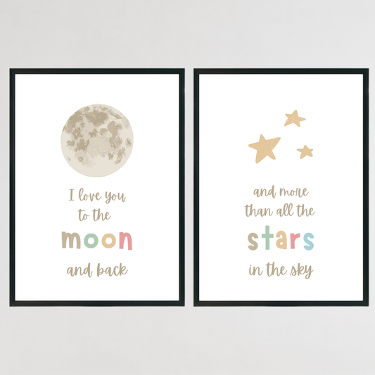 I Love You Wall Print Set - Set of 2