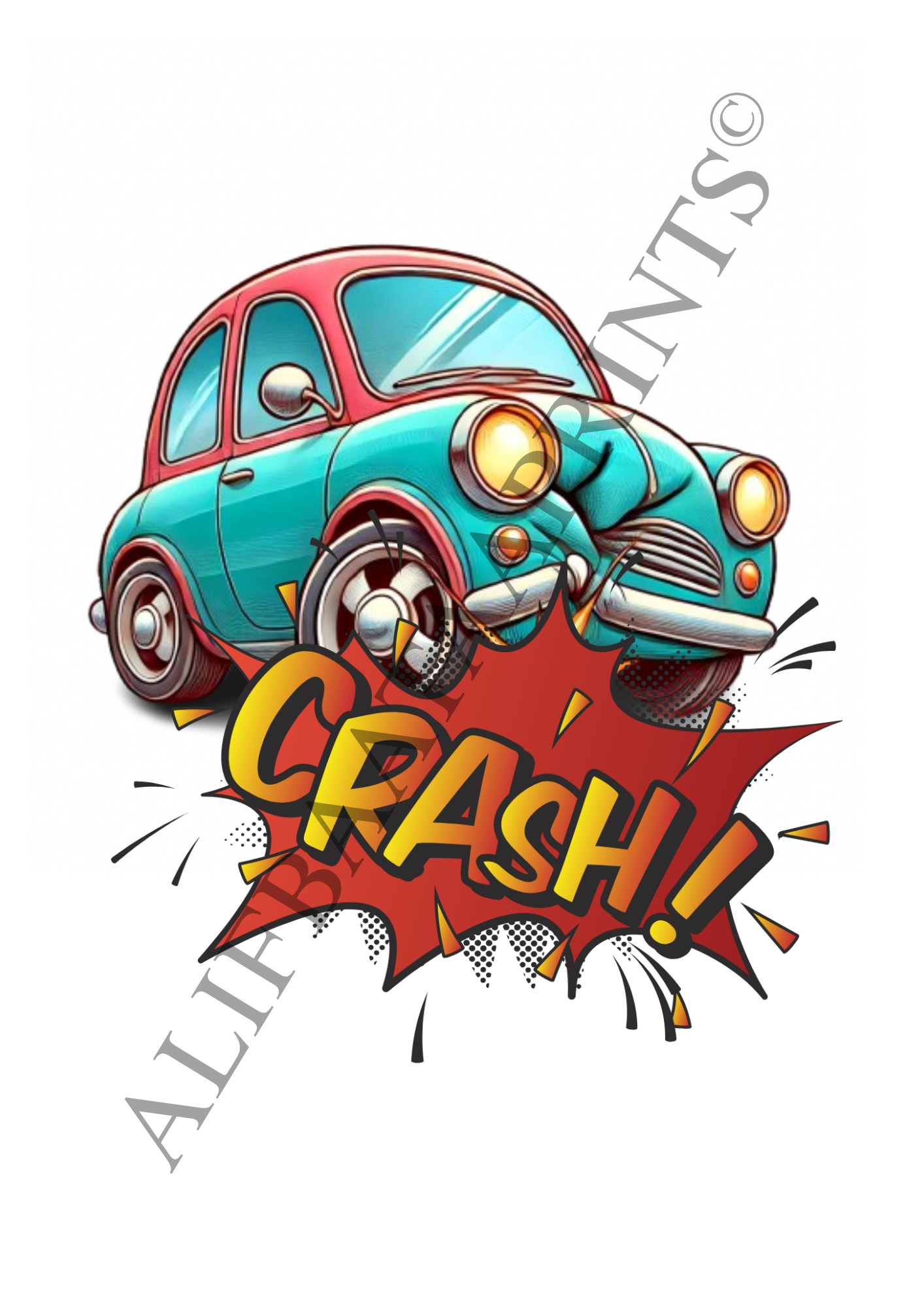 Onomatopoeia Crash Print