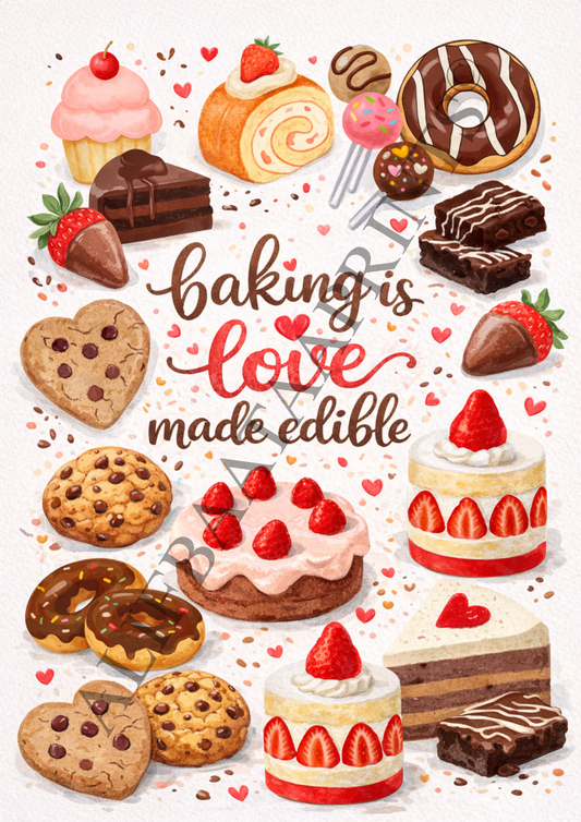 Baking Quote Kitchen Print