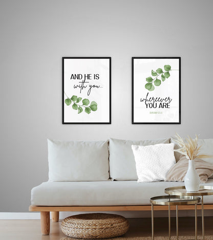 Quran Verse Islamic Wall Art Set - Set of 2